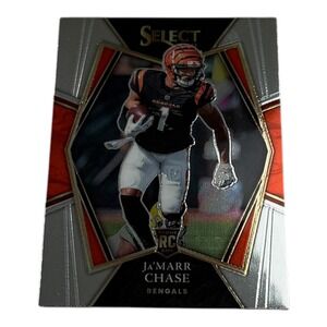 2021 Panini Select Ja'Marr Chase Premier Level Rookie Card RC 147 Bengals Silver